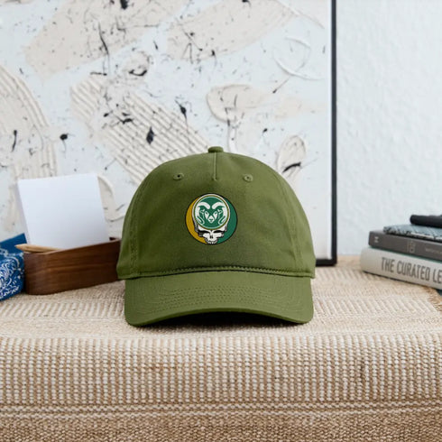 Colorado State Stealie Grateful Dead Dad Hat - olive green